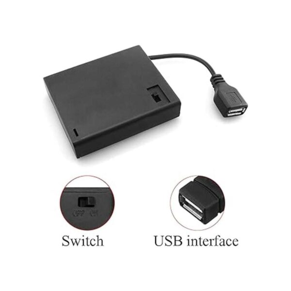 DGZZI USB hembra socket 4 AA batería caja titular con_2