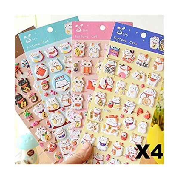 EatingBiting 4 hojas de más de 140 pegatinas japonesas de