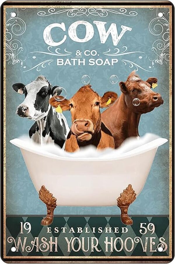 Decoración divertida de vacas para baño decoración de