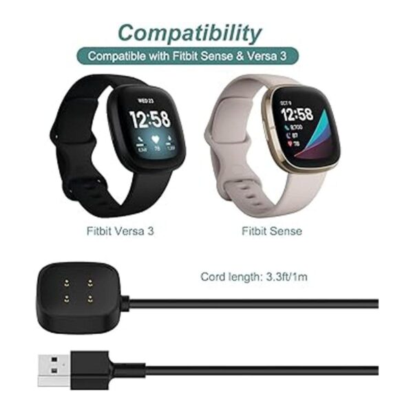 Kissmart Cargador de repuesto compatible con Fitbit Versa_2