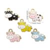 Honbay 50 colgantes lindos de la vaca del esmalte para la