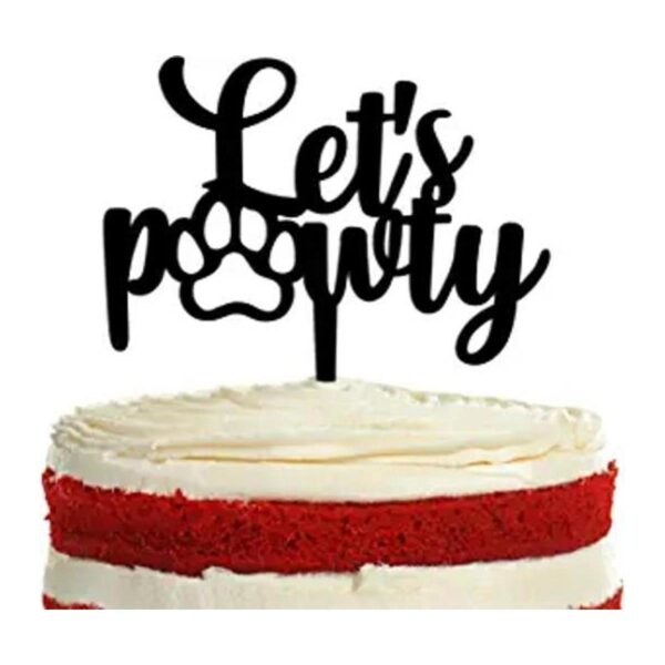 Lets Pawty Decoración de tartas de acrílico para_1