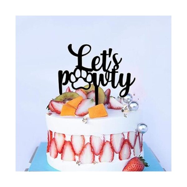 Lets Pawty Decoración de tartas de acrílico para_4