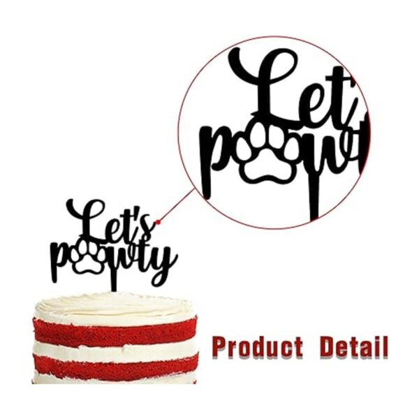 Lets Pawty Decoración de tartas de acrílico para_3