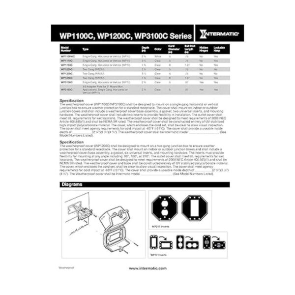 Intermatic WP3100C Cubierta de plástico resistente a la_3