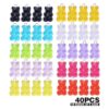 40pcs Colorido Gummy Charms Resina Oso Charm Colgante