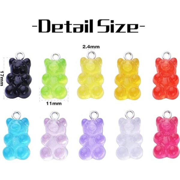 40pcs Colorido Gummy Charms Resina Oso Charm Colgante