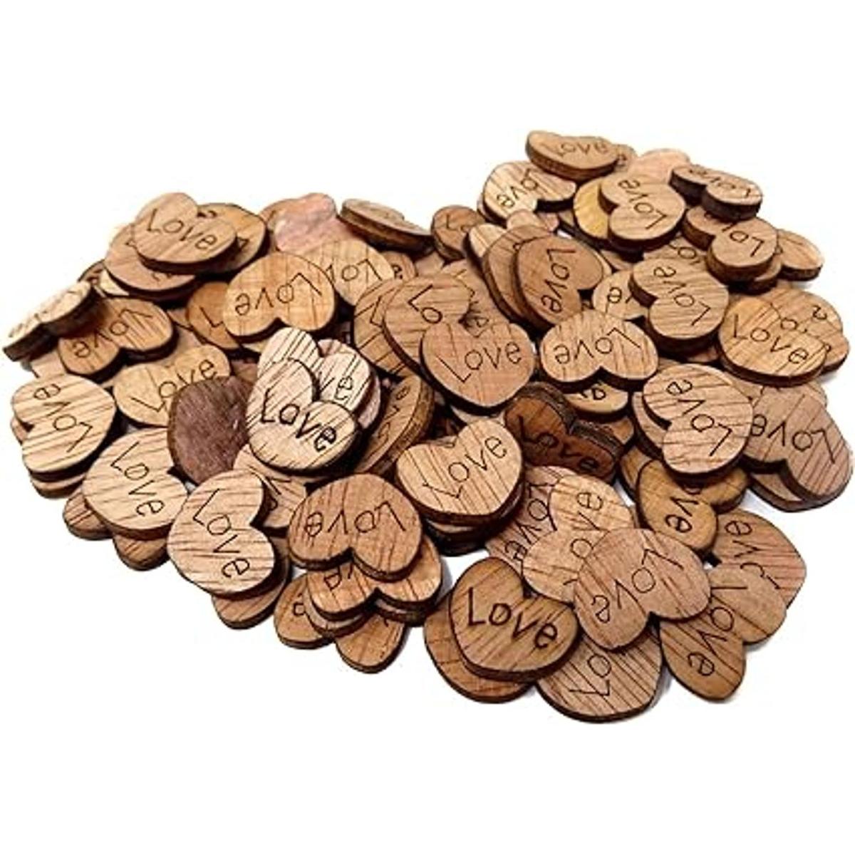Honbay 300 unidades de pequeños corazones de madera