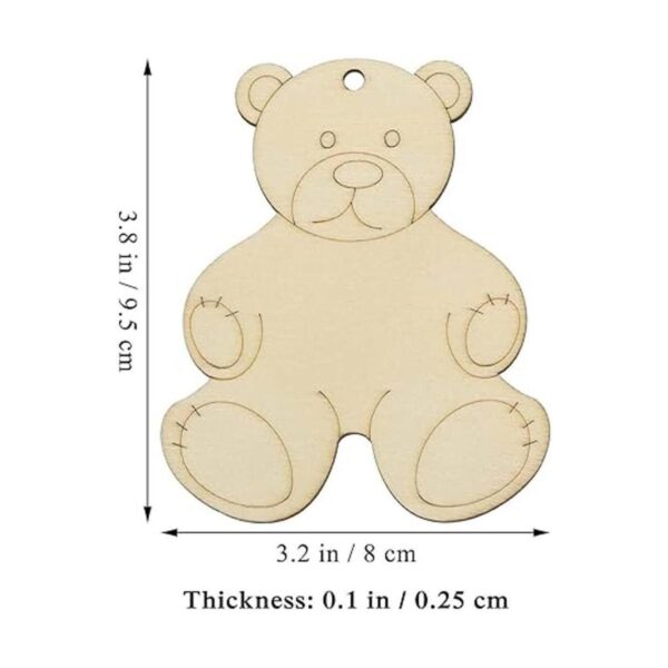 Creaides Adorno de madera con forma de oso para colgar