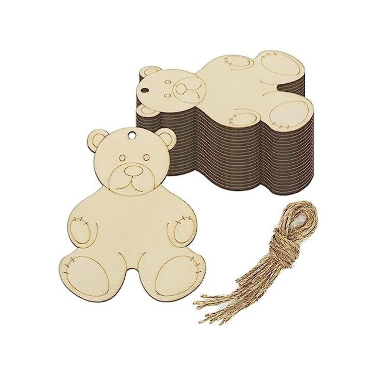 Creaides Adorno de madera con forma de oso para colgar