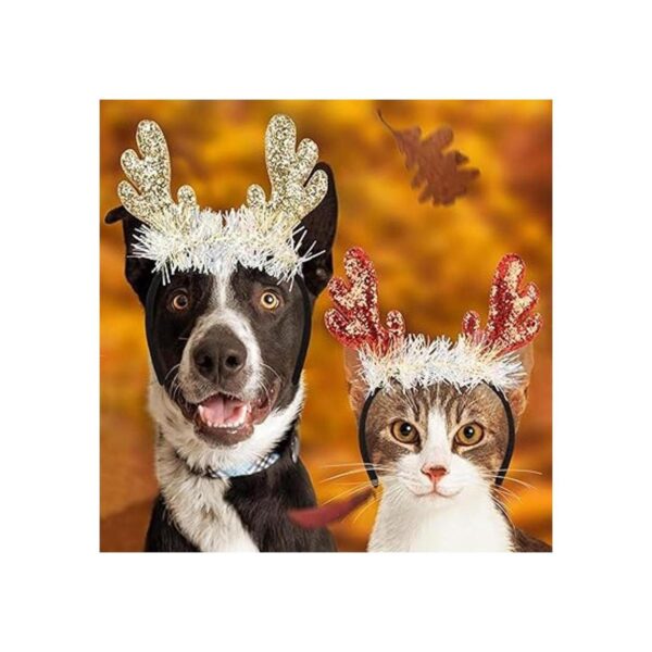 Diadema de cuernos de reno de Navidad para mujer_4