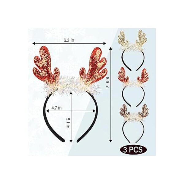 Diadema de cuernos de reno de Navidad para mujer_5
