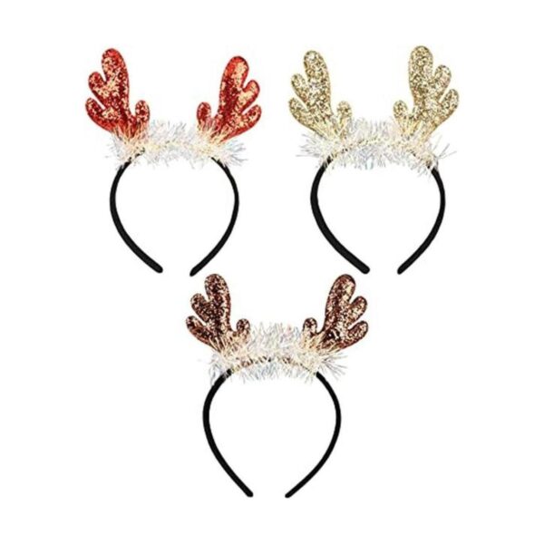 Diadema de cuernos de reno de Navidad para mujer_1