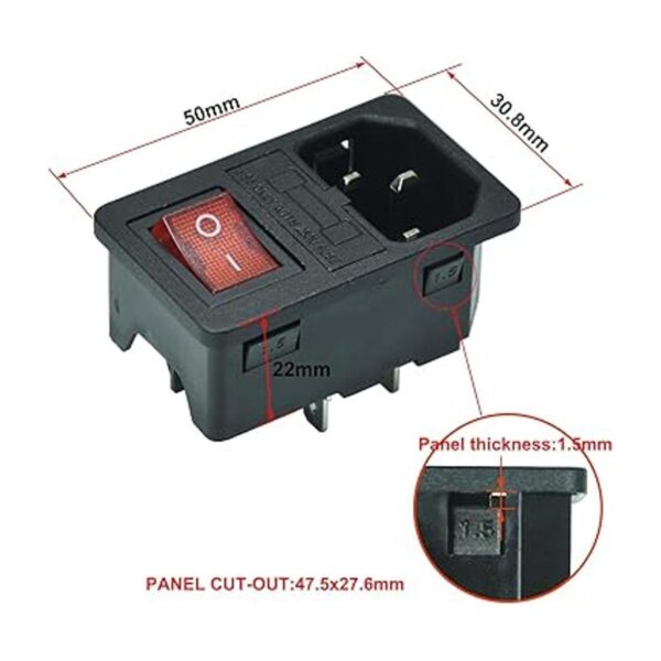 FILSHU 10A 125V Interruptor basculante Enchufe Módulo de