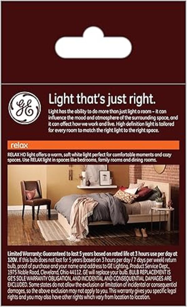GE Relax Bombilla LED de 5 vatios equivalente a 45_3