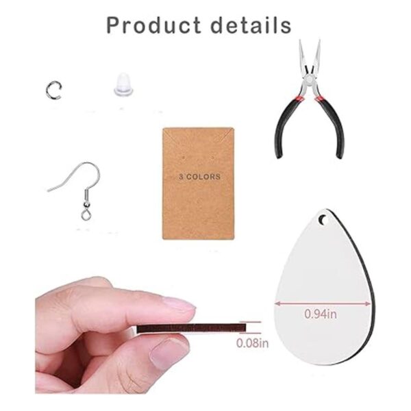 Kit de 106 piezas de aretes de sublimación con ganchos