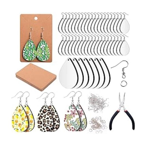 Kit de 106 piezas de aretes de sublimación con ganchos