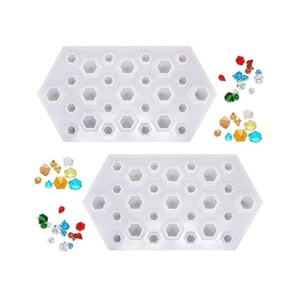 DDlife 2 moldes de silicona con gemas de diamante 3D