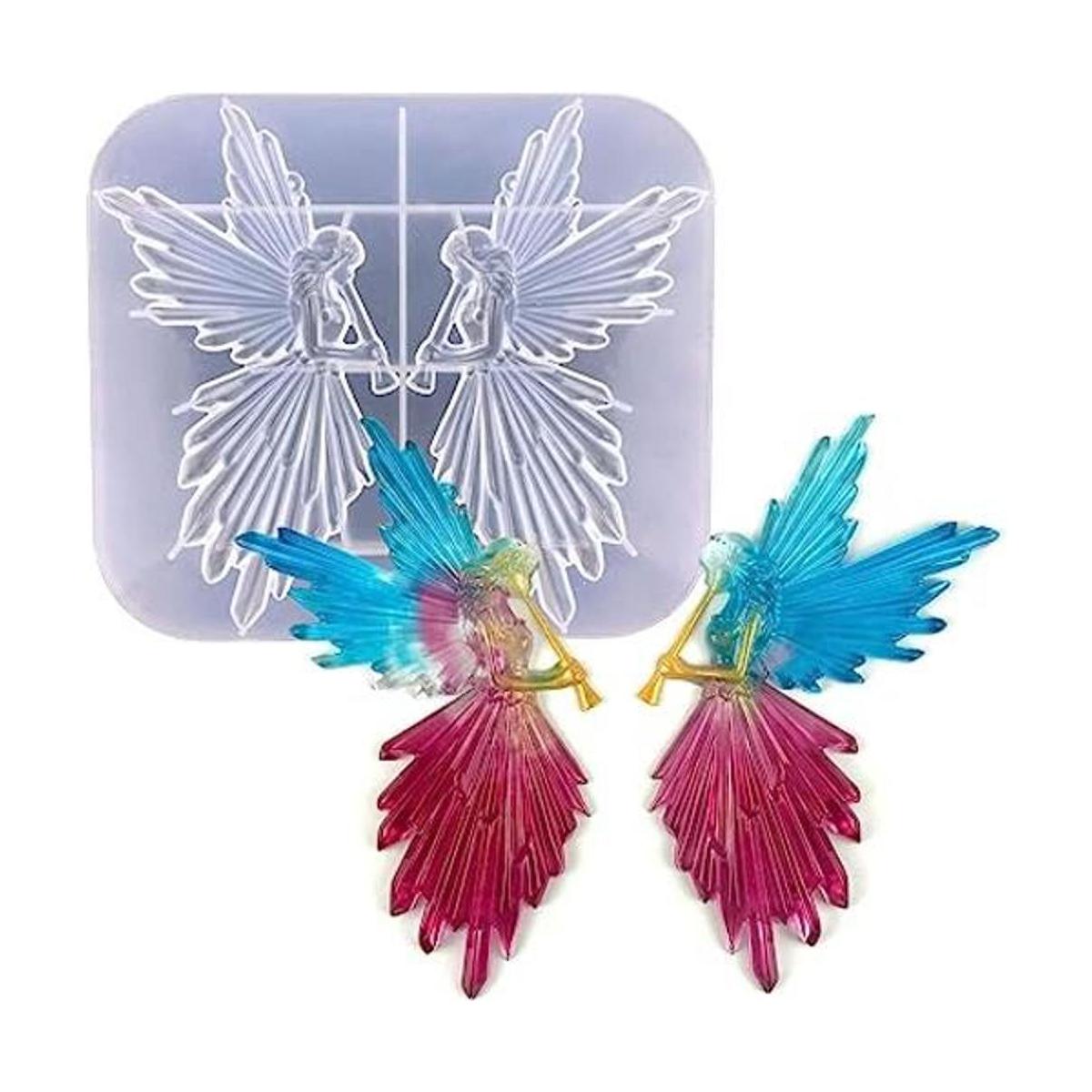 Gulinaza Angel Fairy Molde de resina epoxi con colgante