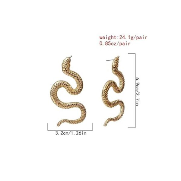 Olbye Pendientes de serpiente de oro largos colgantes de_2