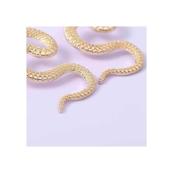 Olbye Pendientes de serpiente de oro largos colgantes de_5