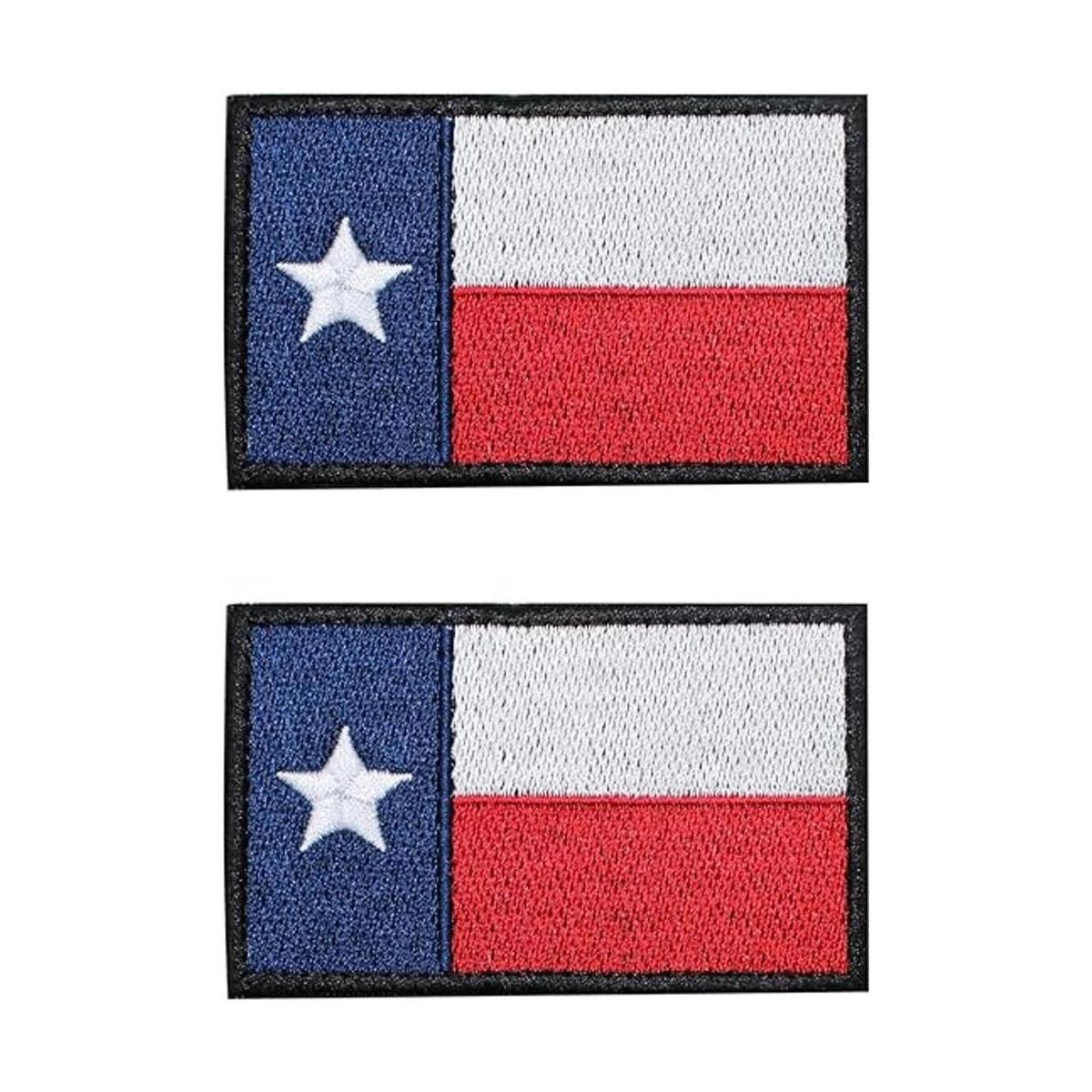 EJG 2 parches de cierre de velcro bandera de Texas