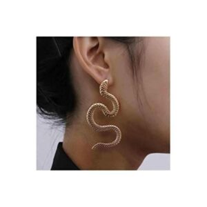Olbye Pendientes de serpiente de oro largos colgantes de_1