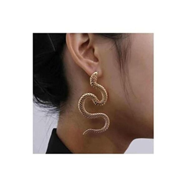 Olbye Pendientes de serpiente de oro largos colgantes de_1