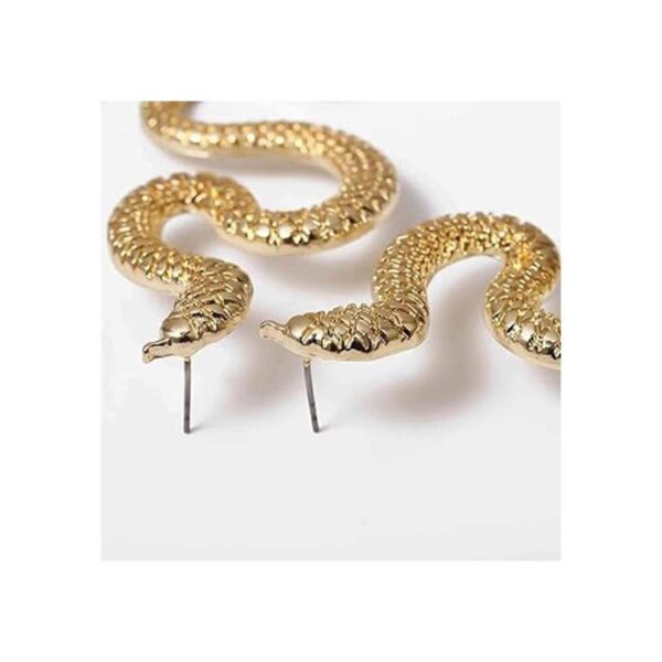 Olbye Pendientes de serpiente de oro largos colgantes de_3
