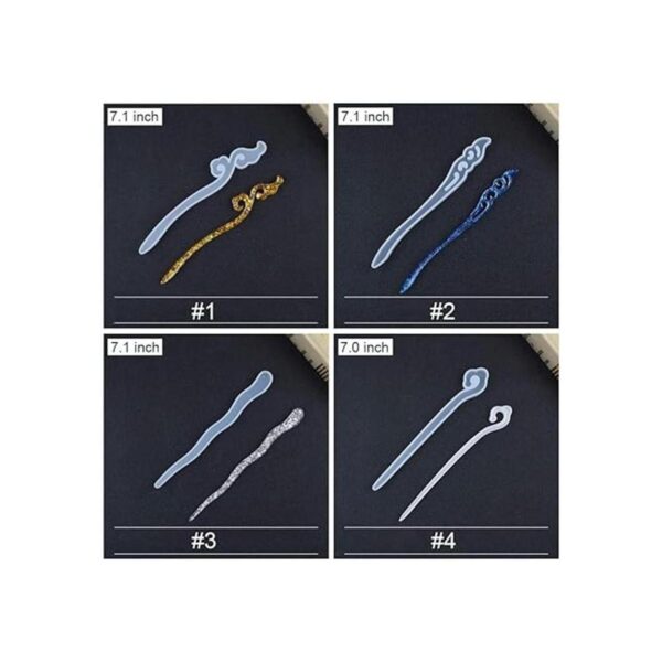 Juego de 8 horquillas de silicona y resina para el pelo
