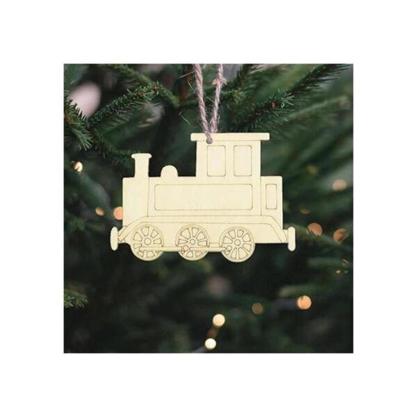 Creaides Tren de madera DIY Recortes de madera en forma de