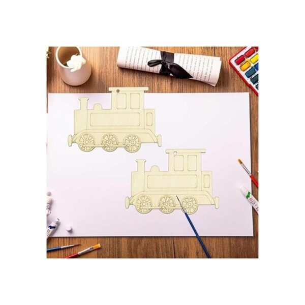 Creaides Tren de madera DIY Recortes de madera en forma de