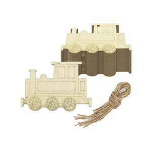 Creaides Tren de madera DIY Recortes de madera en forma de