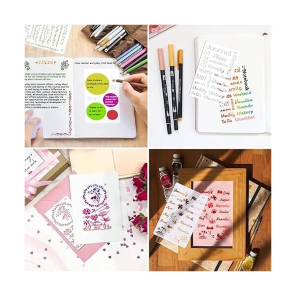 MWOOT Juego de 30 plantillas de diario mixtas plantilla