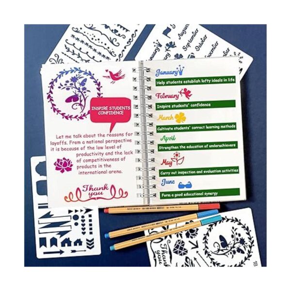 MWOOT Juego de 30 plantillas de diario mixtas plantilla