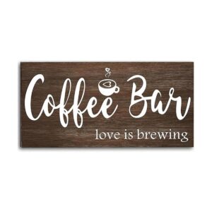 Jetec Letrero de café rústico de madera para decoración de