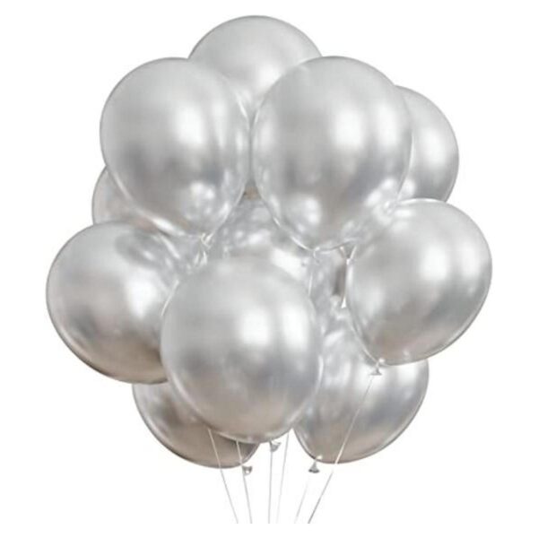 Globos plateados para fiesta 100 globos metálicos_1