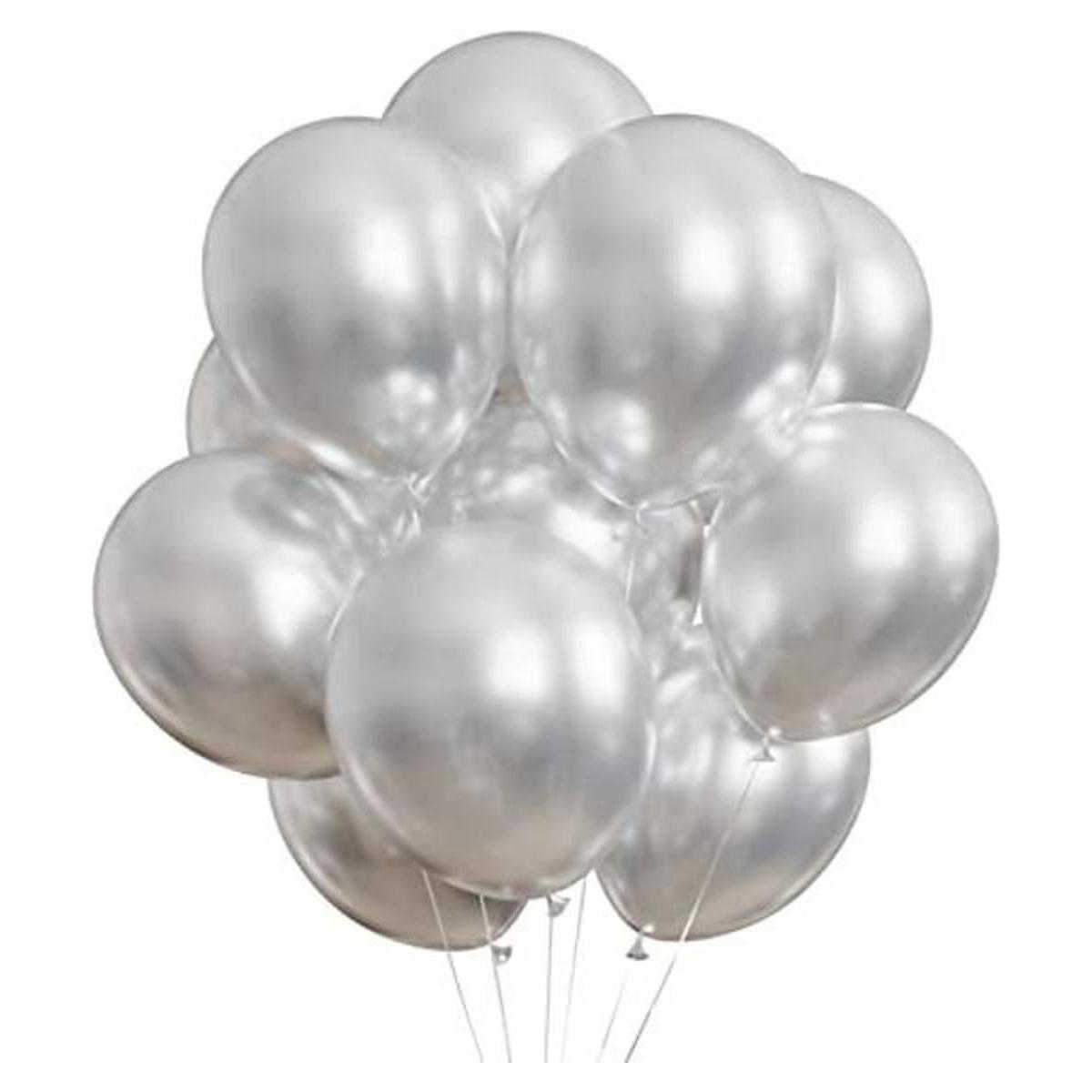 Globos plateados para fiesta 100 globos metálicos