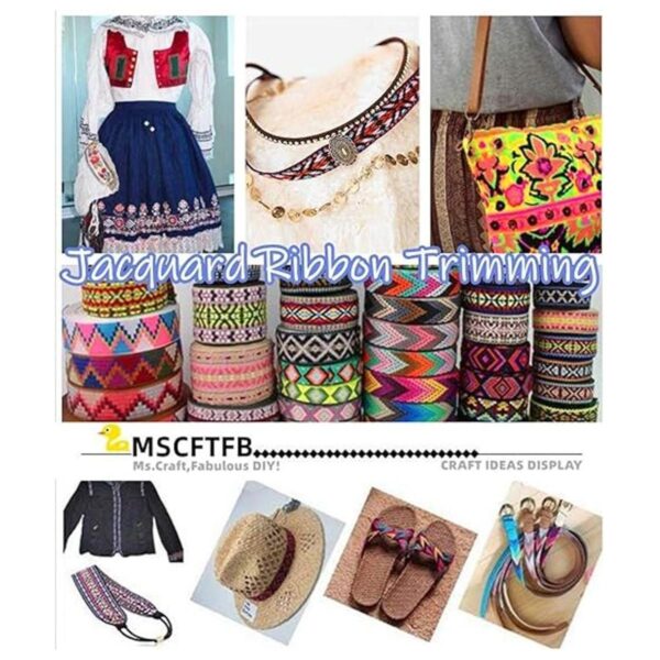 MSCFTFB Patrones de palmette cinta de tela tejida franja_5