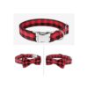 Mtliepte Collar de perro y gato a cuadros hebillas de