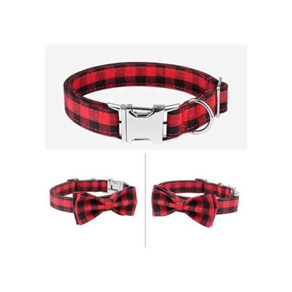 Mtliepte Collar de perro y gato a cuadros hebillas de