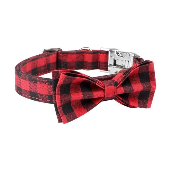 Mtliepte Collar de perro y gato a cuadros hebillas de