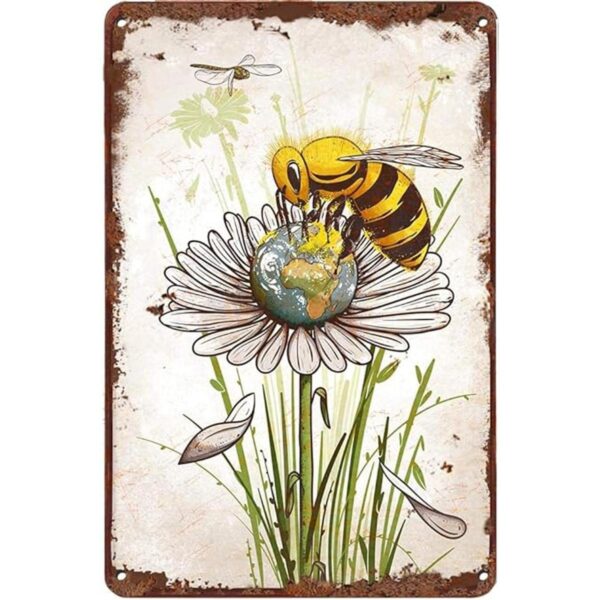 LINQWkk Cartel creativo de lata Save the Planet Bee_1
