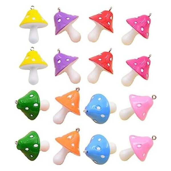 Colgante de setas con dijes de resina 16 piezas de resina_1