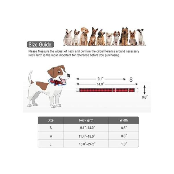Mtliepte Collar de perro y gato a cuadros hebillas de
