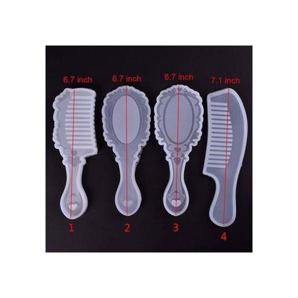 Juego de 6 moldes de resina epoxi de silicona para peine y