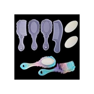 Juego de 6 moldes de resina epoxi de silicona para peine y
