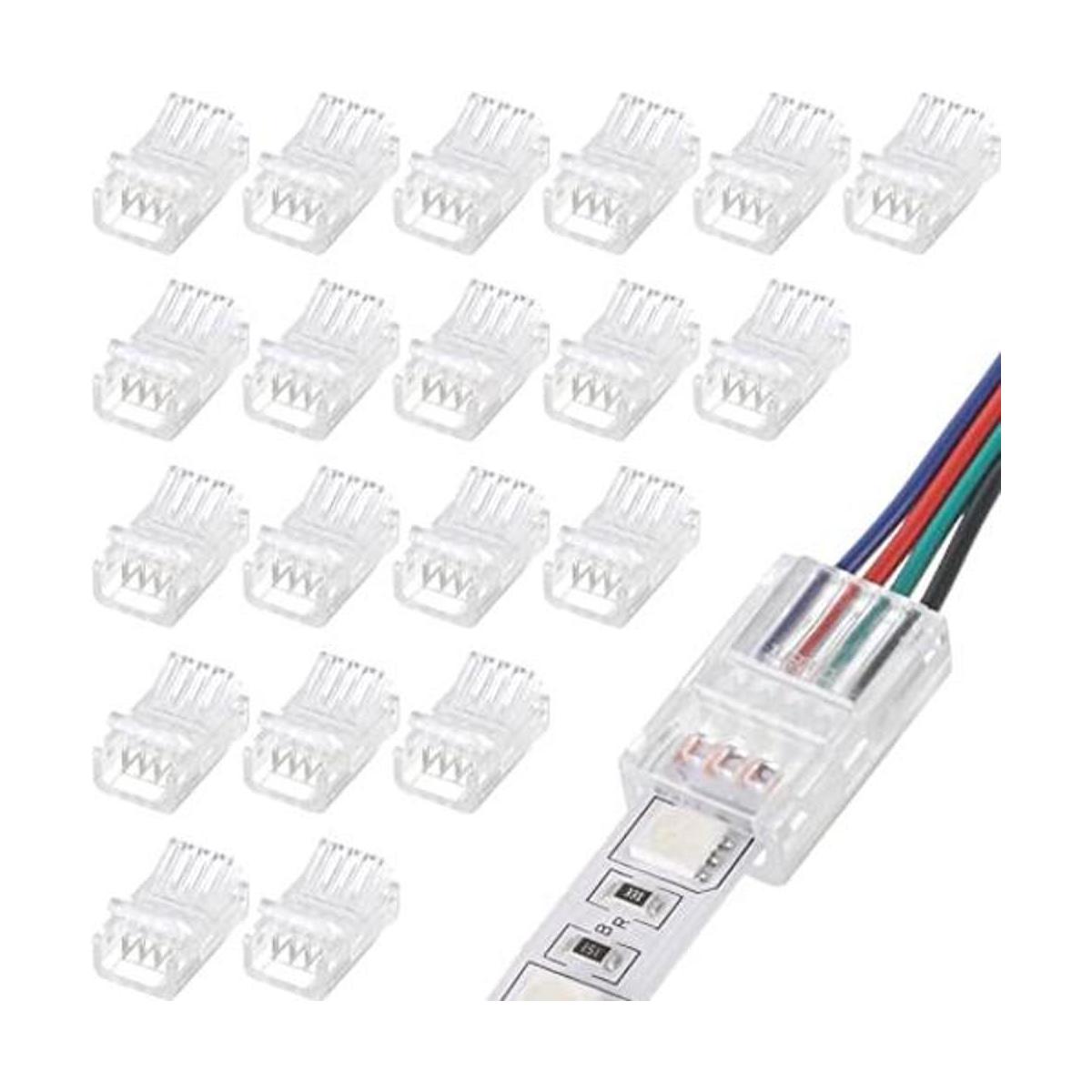 Conectores de tira de luz LED RGB 20 conectores