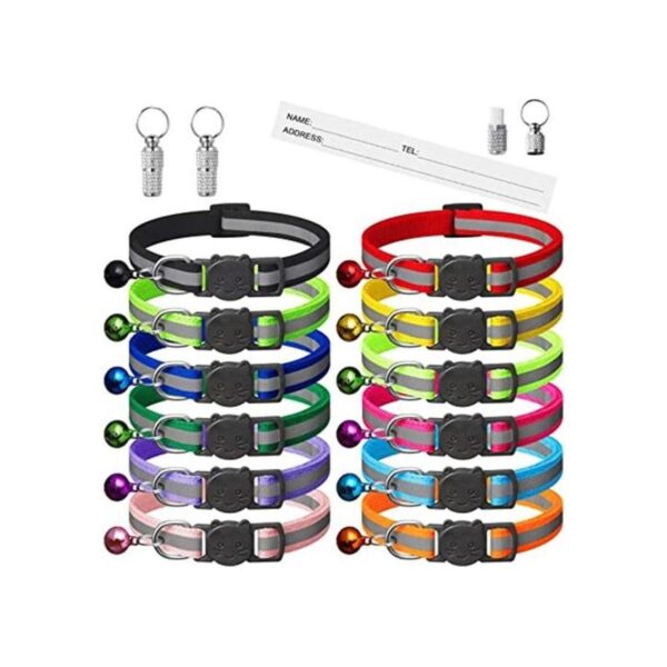 Extodry 14 Pack ReflectiveBreakaway Cat Collars with_1