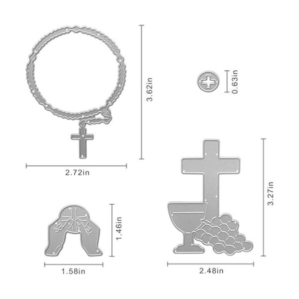Troqueles de metal para cortar la cruz de la oración_2